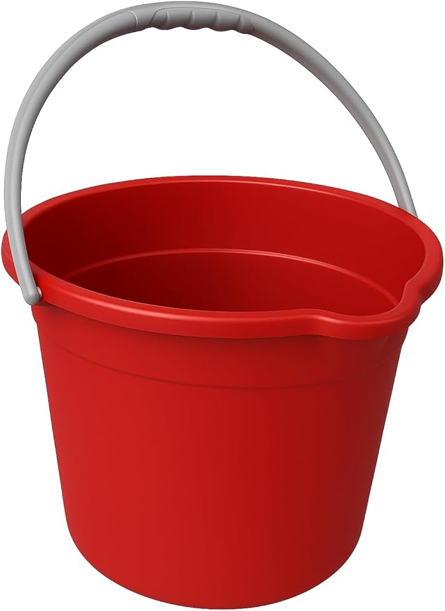 JOEY'Z 10QT (9.5L) Cleaning Bucket with Handle and Spout – Heavy Duty Mop Bucket for Household Use, Utility Pail for Water, Storage, or Car Wash - Plastic Buckets, Plastic Buckets with Handles