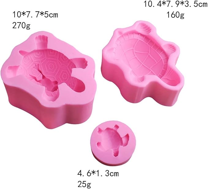 3 Pack Tortoise Resin & Silicone Mold - Epoxy Resin, Soap, Chocolate & Fondant Mold - DIY Aromatherapy & Decoration