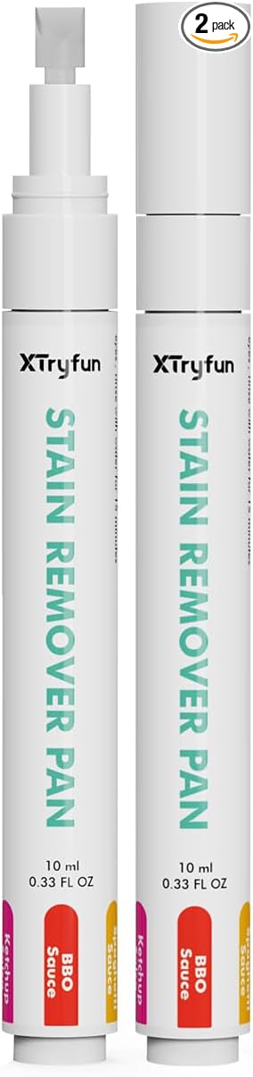 Stain Remover Pen for Clothes, Portable & Safe Stain Sticks, Instant Travel Stains Remover for Cleaning Spot, Like Juice, Food, Ketchup, Ink and Even Blood - 2 Count