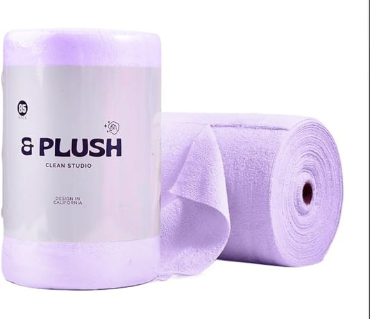 Microfiber Cleaning Cloth Roll - 85 Pack, Tear Away Microfiber Towels, 12" x 12", Reusable, Washable, Streak Free, Ultra Absorbent Dish Rags for Car, Home, Garage or Shop (Purple)