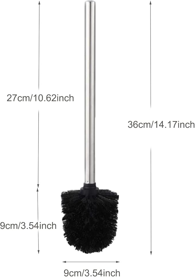 6PCS Toilet Brush Plastic Toilet Brushes Toilet Bowl Cleaner Brush Toilet Replacement Brush Bathroom Cleaning Brushes with Stainless Steel Handle. (Black)