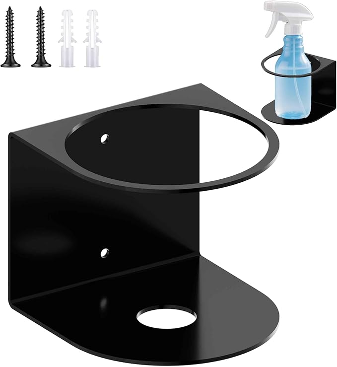 Spray Bottle Holder Wall Mount,1 Pcs Spray Can Holder,Spray Can Organizer with Screws,Spray Bottle Hanging Rack,Spray Paint Can Holder for Garage Home Workspace Van Organizer