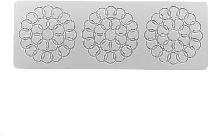 3D Hollow Leaf Fondant Lace Mold Multi Leaves Flower Candy Mold Chocolate Sugar Craft Cake Decoration Cupcake Top (D Bubble Circle_11.28 * 4 * 0.12inch)