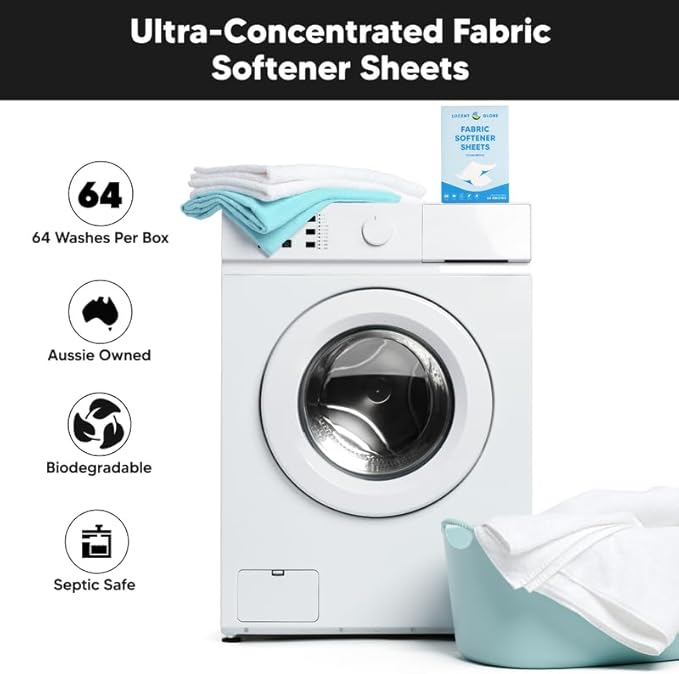 Lucent Globe Fabric Softener Sheets for Washer - Softens & Freshens Laundry, Gentle on Fabrics & Skin - Free from Harsh Chemicals - Travel-Friendly Fabric Softener for Washing Machine (OB)