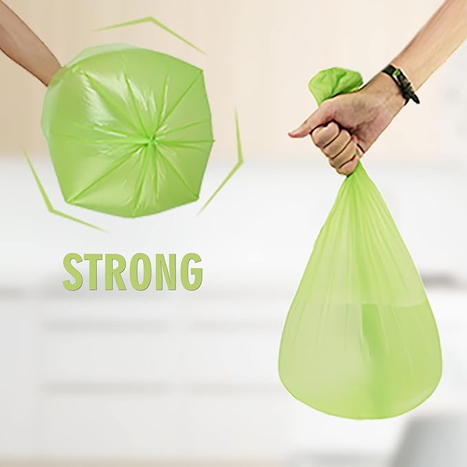 Trash Bags 13 Gallon Tall Kitchen Garbage Bags, Inwaysin Recycle Bags, Biodegradable Trash Bags, 75 Bags, Green