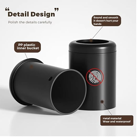 Black BathroomTrash can,10L/2.6GAL,Open Top Wastebasket Bin,Garbage Can for Bathroom,Living Room,Office,Kitchen,Bedroom,Hotel (Black)