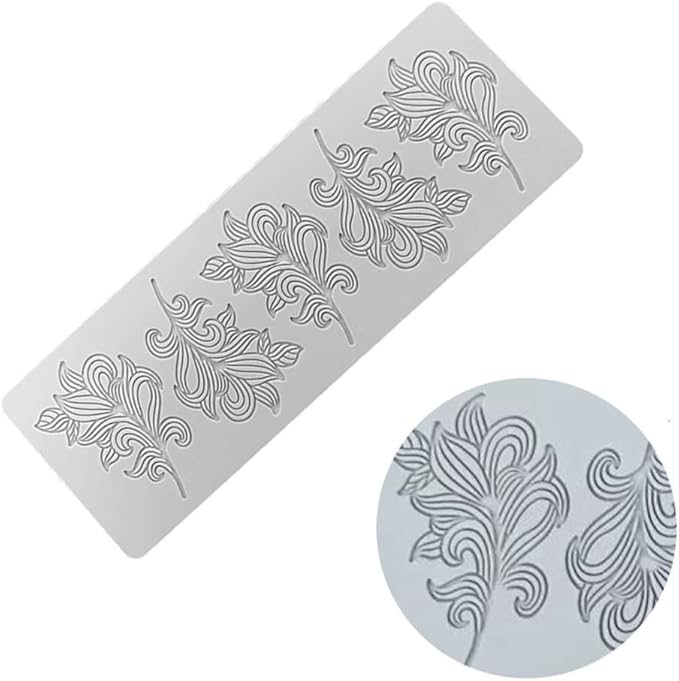 3D Hollow Leaf Fondant Lace Mold Multi Leaves Flower Candy Mold Chocolate Sugar Craft Cake Decoration Cupcake Top (A Leaf_11.92 * 4.2 * 0.12inch)