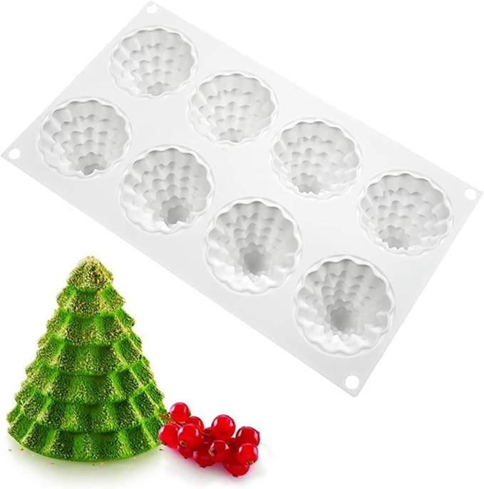 TUKE Christmas Tree Silicone Mold Tree Shaped Molds for Making Handmade Soap Candles, Cake, Jelly Dessert Candy (Christmas Tree J)