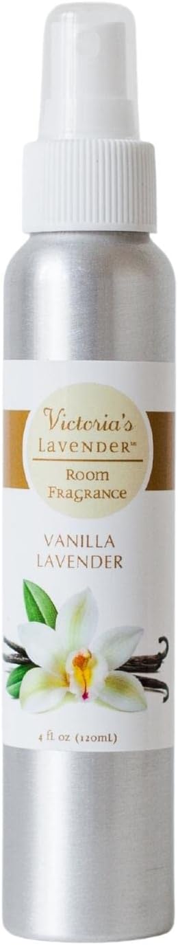 Victoria's Lavender Room Spray, All-Natural Home Essential Oil Concentrated Room Fragrance, Air Freshener, Bathroom Odor Eliminator - Made in the USA, Vanilla Lavender - 1 Pack (4 Fl Oz)