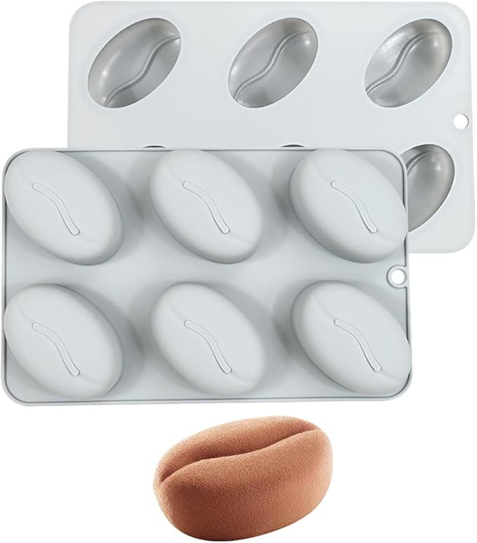 mostsom Silicone Molds for Baking Non-Stick Candy, Chocolate, Cookie, Oreo, Mini Soap, Pudding, Jello, Muffin, Dog Treats Ideal for Cupcakes, Ice Cubes, and Jelly Mold (F_ Coffee Bean)