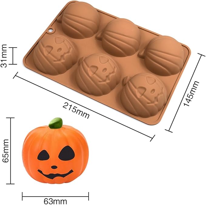 mostsom Chocolate Molds Halloween Molds Silicone for Chocolate 3D Non-Stick Halloween Baking Candy Gummy Mold Pumpkin Shapes Mold (G_ 8.60x5.80x1.24 inch)
