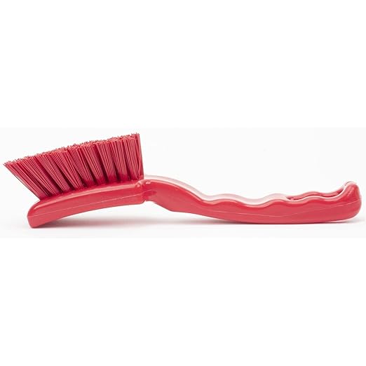 SPARTA 41395EC05 Plastic Scrub Brush, Detail Brush, Kitchen Brush With Hanging Hole For Cleaning, 7 Inches, Red, (Pack of 6)