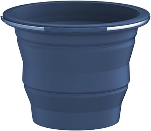 Collapsible Buckets, Silicone Bucket, Household Cleaning or Car Washing, Portable Folding Bucket for Fishing or Camping, 2.6 Gallons (10 Liters), Space-Saving Design, Round(Blue)