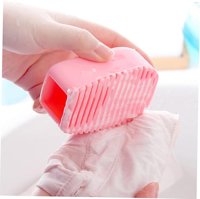 3pcs Mini Handheld Washboard Candy Silicone Laundry Brush for Stains and Spots Cleaning for Cuffs Collars Socks and More Yellow
