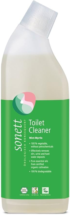 Sonett Organic Toilet Cleaner Mint-Myrtle,(25fl Oz/ 750ml) Effectively removes dirt, urine and hard water deposits.Pure essential oils from certified organic cultivation.