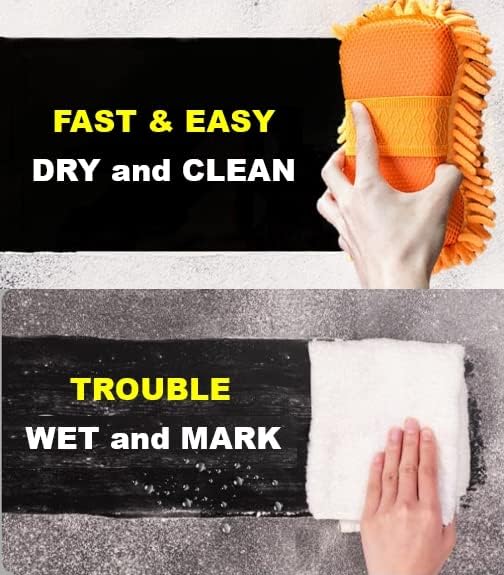 Electrostatic Hand Duster for Fast Cleaning Sensitive Surface, Non Feather Type, No Dust Fly, Desk Car Dust Brush, with Modified Washable Chenille Microfiber