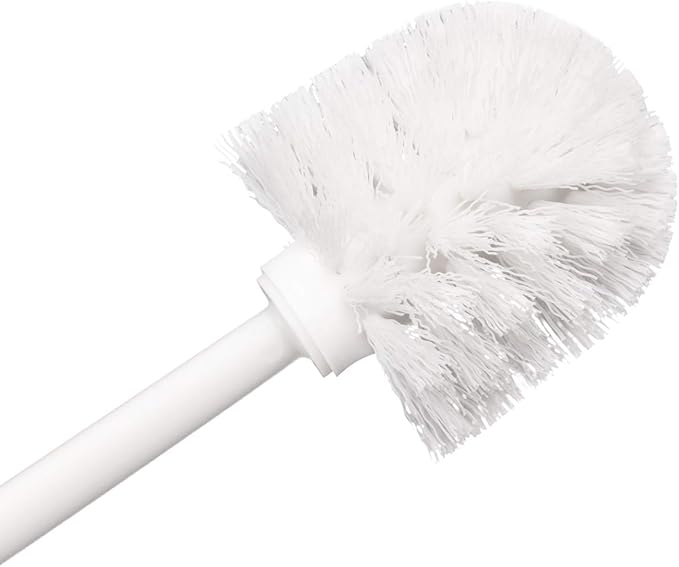 Toilet Brush White Soft Bristle Long Handle Toilet Brush and Holder Eco Plastic Toilet Bowl Brush Cleaner -14.17 inch Handle Length (4 Pack)