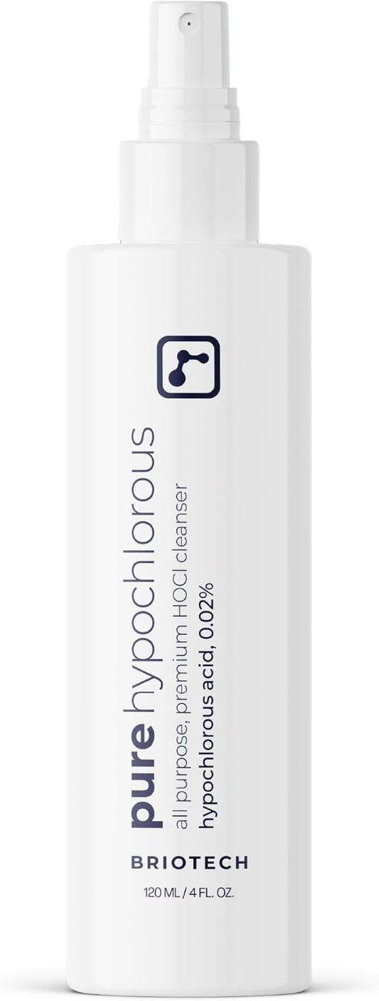 BRIOTECH Pure Hypochlorous Acid Spray and Cleanser, Original Premium HOCl Topical Solution, Multi-Purpose Cleaner, Family Approved & Pet Friendly, 4 fl oz