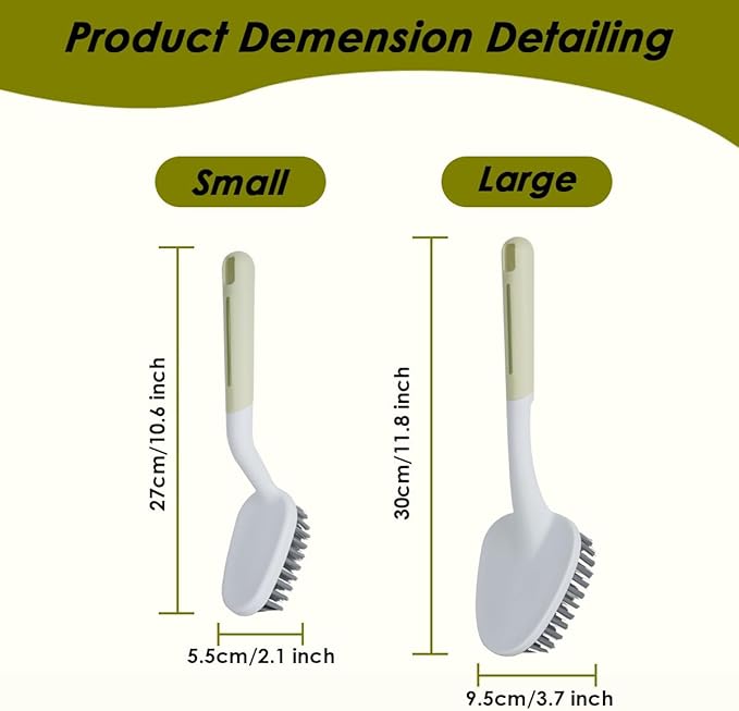 Heavy Duty Scrub Brush with Long Handle, Grout Cleaner Brush, Stiff Bristles Scrub Brushes for Cleaning Bathtub, Bathroom, Shower, Tile, Carpet, Kitchen, Sink (Green)