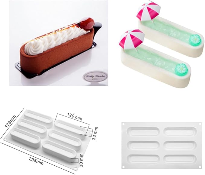 mostsom Silicone Molds Baking Mold for Mousse Cake, Silicone Mold for Chocolate, French Dessert Mold for Pastry Chocolate, Reusable Non-Stick Easy Release Baking Molds (A_ Ellipse)