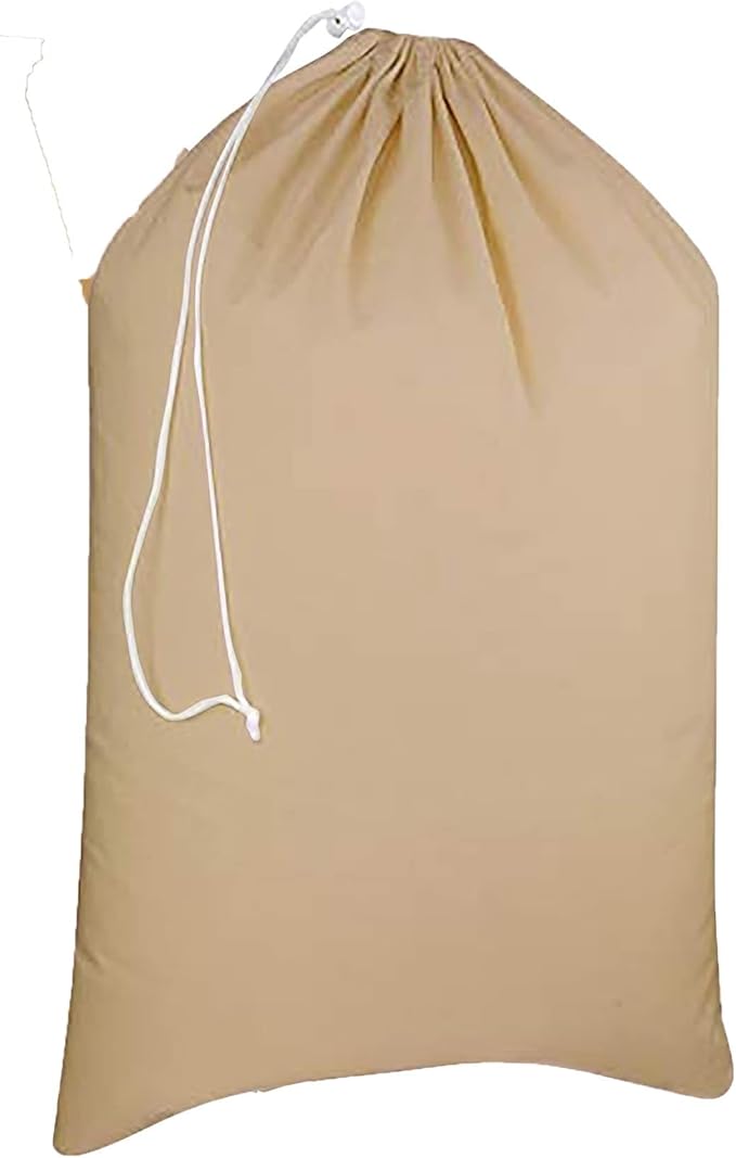 Urban Villa Laundry Bag Canvas|Dirty Clothes Travel Laundry Bag|Machine Washable|Reusable College Hostel Hamper Liner Bag for Garments Delicates Drawstring Closure 1 Pack Taupe Color|Size 28X36 Inches