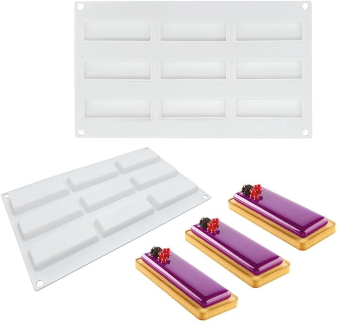 Silicone Mold Chocolate Decorating Mould DIY Cake Mousse Molds Baking Accessories Reusable Tools (Rectangle G_11.6 X6.8 X0.4inch)