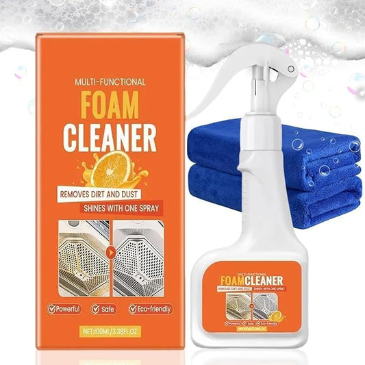 Multi Functional Foam Cleaner, 3.38 Fl Oz Multipurpose Foam Cleaner Spray, Kitchen Heavy Duty Cleaner Spray, No Rinse Foaming Formula Cleaning Tools for Stoves, Pots, Countertops and Appliances