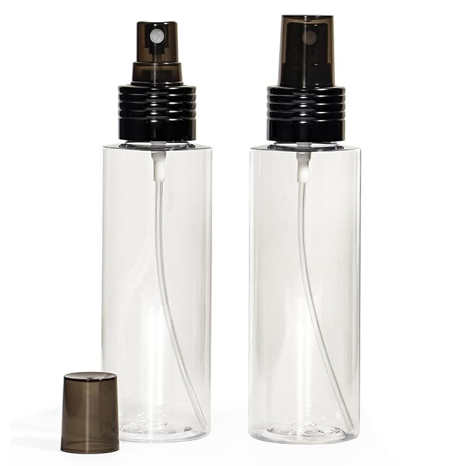 Yebeauty 6.8oz Empty Spray Bottles for Essential Oils, Refillable Clear Plastic Misting Spray Bottles Atomizer Fine Mister Spray Bottle for Beauty Products, Cleaning, Pack of 2
