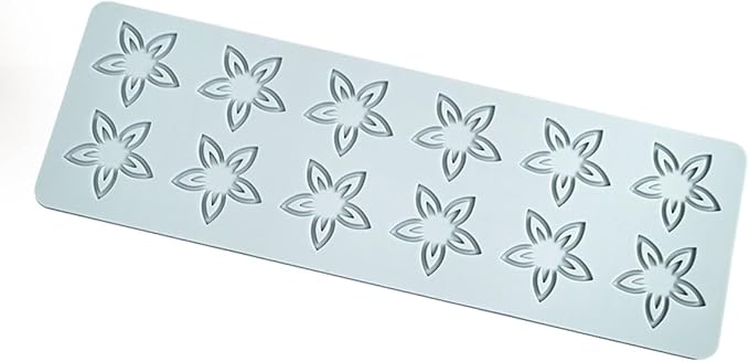 TUKE Tuille Mold Flower Chocolate Silicone Mold 3D Hollow Fondant Mold Cake Topper Hollow Silicone Mold Candy Mold Lace Mat for Cake Decorating Chocolate Fondant Tuille (Flower J_9.84x3.2x0.12inch)