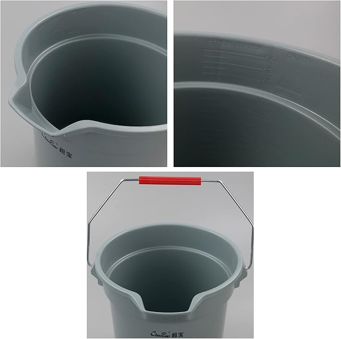 Ramddy 4 Packs 14 Quart Commercial Cleaning Bucket Pail, Heavy Duty Round Utility Pail, Gray