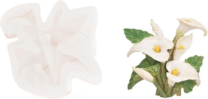 3D Flower Bouquet Candle Soap Silicone Molds Fondant Chocolate Candy Cake Decorating Mould Resin Clay Baking Pastry Tools (Calla Lily)