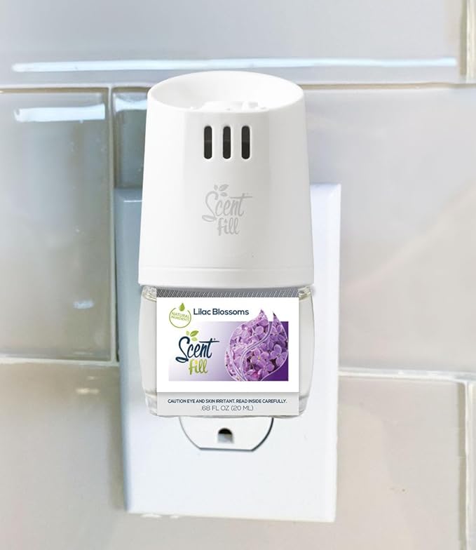 Scent Fill Lilac Blossoms Plug in Air Freshener, Scented Oil Refills, 2 Refills + Diffuser