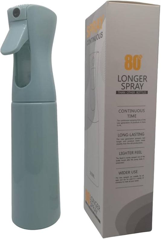Continuous Fine Mist Spray Bottle for Hair (10.1oz / 300ml) – Ultra Fine Sprayer for Hair-Styling, Barber, Cleaning, Plants, Pets & Salons - ((Sky Blue))