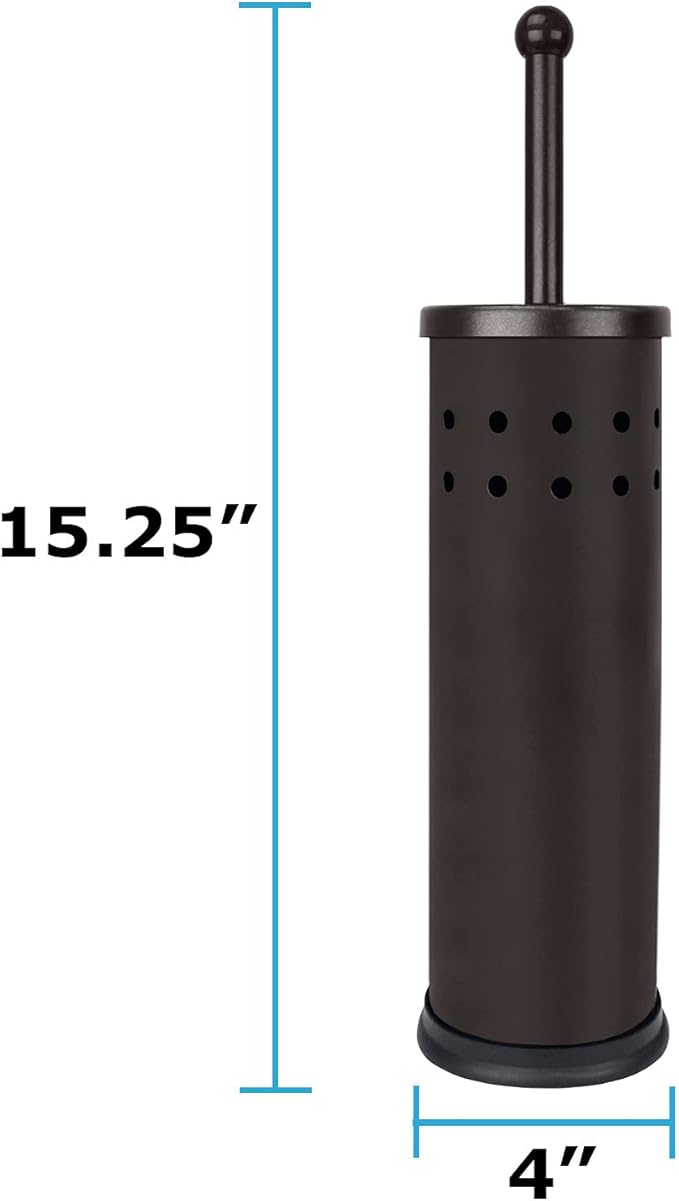 Blue Donuts Toilet Brush and Holder - Cleaning Bowl Cleaner, Stainless Steel, Oil Rubbed Bronze