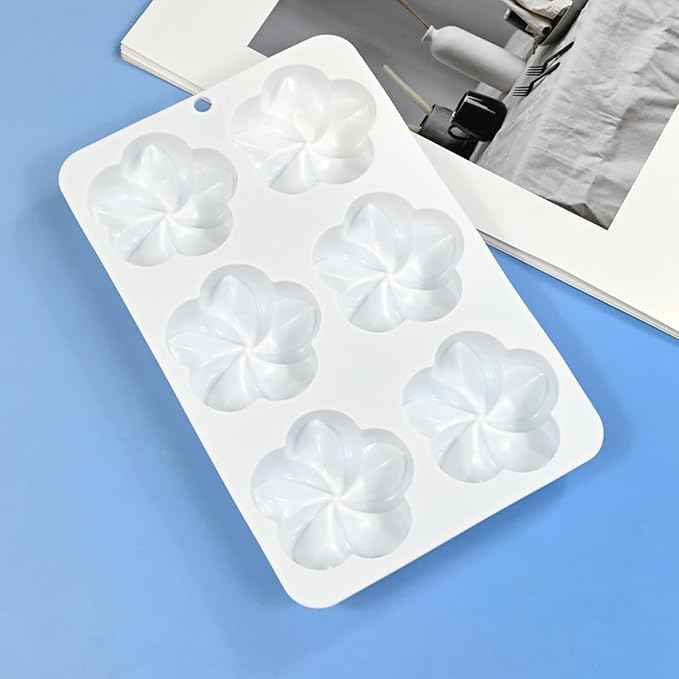 mostsom Silicone Flower Mold for Chocolate, Cake, Jelly, Mousse, Truffle & Ice Cube - Non-Stick Baking Molds Easy Release Candy Making Mould (E_ Flower)