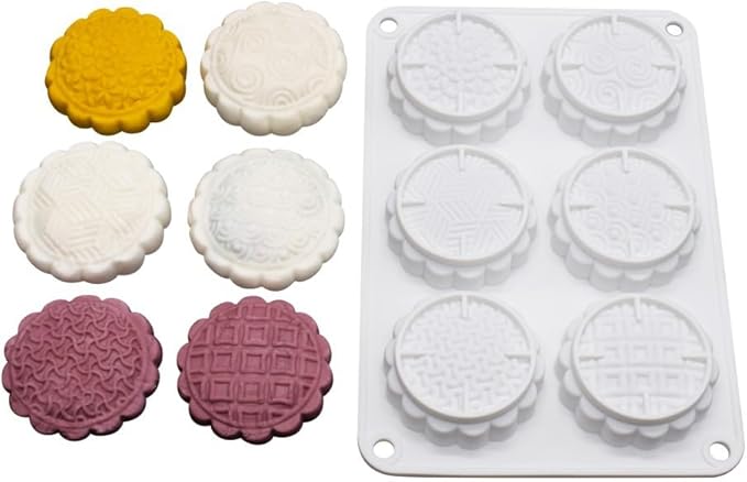 Silicone Mold for Cake DIY Baking Chocolate Eco-Friendly Cake Mold Candy Chocolate Cake Mould Baking DIY Kitchen Accessiories (Mooncake M_8.52 X5.8 X0.84 inch)
