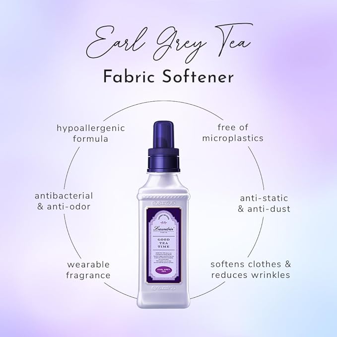 Laundrin Laundry Softener Earl Grey Tea, 2pk - Fabric Softener Liquid - Eco-Friendly & Plant-Based Softener - Household Laundry Scent Boosters - Laundry Fabric Softener - Fabric Scent Softener