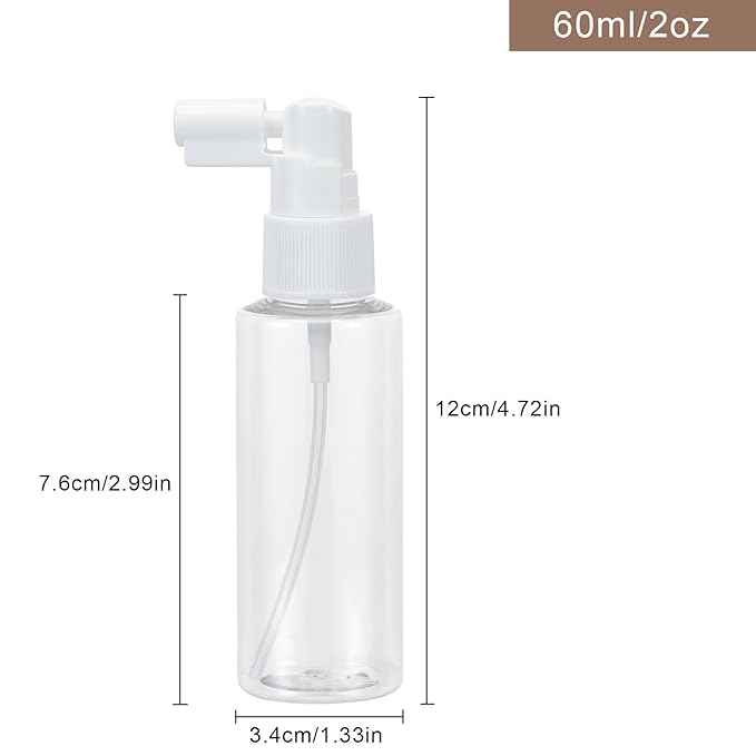 Yebeauty 2oz/60ml Portable Spray Bottles Small Plastic Empty Fine Mist with Tight Cap and Long Mouth Clear TSA Approved Travel Size Spray Atomizer for Plants Perfumes Cleaning Mouthwash, 4 Pack