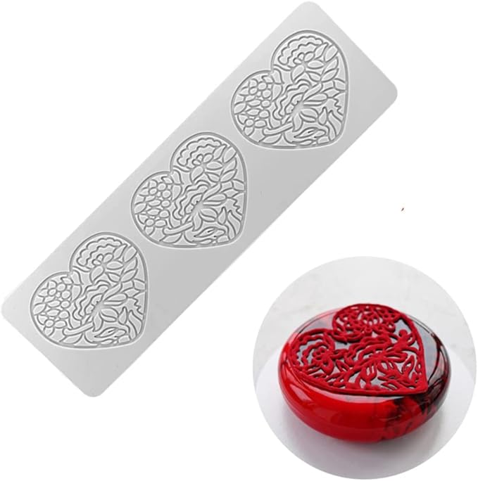 3D Hollow Leaf Fondant Lace Mold Multi Leaves Flower Candy Mold Chocolate Sugar Craft Cake Decoration Cupcake Top (F Love_9.52 * 3.12 * 0.12inch)