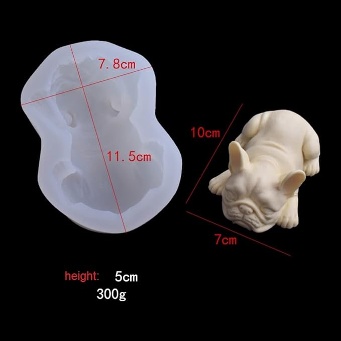 3D Bulldog Silicone Mold - Epoxy Dog Resin Mold for Decoration, Plaster, Candle, Aroma, Fondant, Mousse, Chocolate - DIY Aromatherapy
