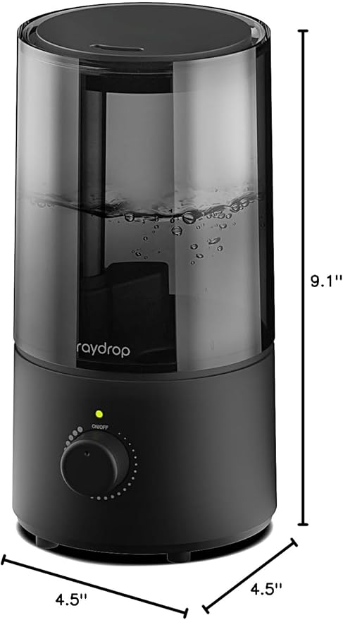 raydrop Humidifiers for Bedroom, raydrop Cool Mist Humidifiers for Babies, 1.0L Quiet Ultrasonic Humidifier, Space-Saving, Filterless, Auto Shut Off - (0.26 Gallon, US 110V)