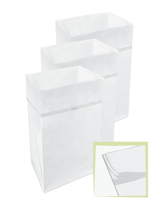 30 Gallon Disposable Pop-Up Trash Cans (3-Pack, Multi-Liner) with Fitted Bags – Foldable Garbage & Recycling Bins for Parties, Events & Kitchen (White 30" H x 14" W x 17" D)