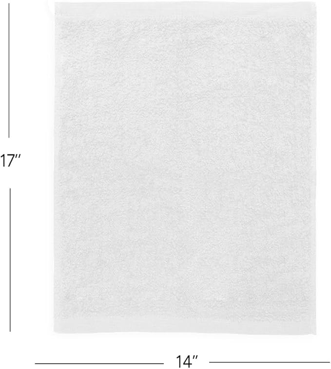 Avalon Towels Terry Bar Mop Towels (Value Pack of 60) Size 14"x17" – Absorbent and Durable, Multipurpose Cleaning Rags, Cotton Cleaning Cloths, Terry Cloth Rags, Reusable Shop Rag (White)