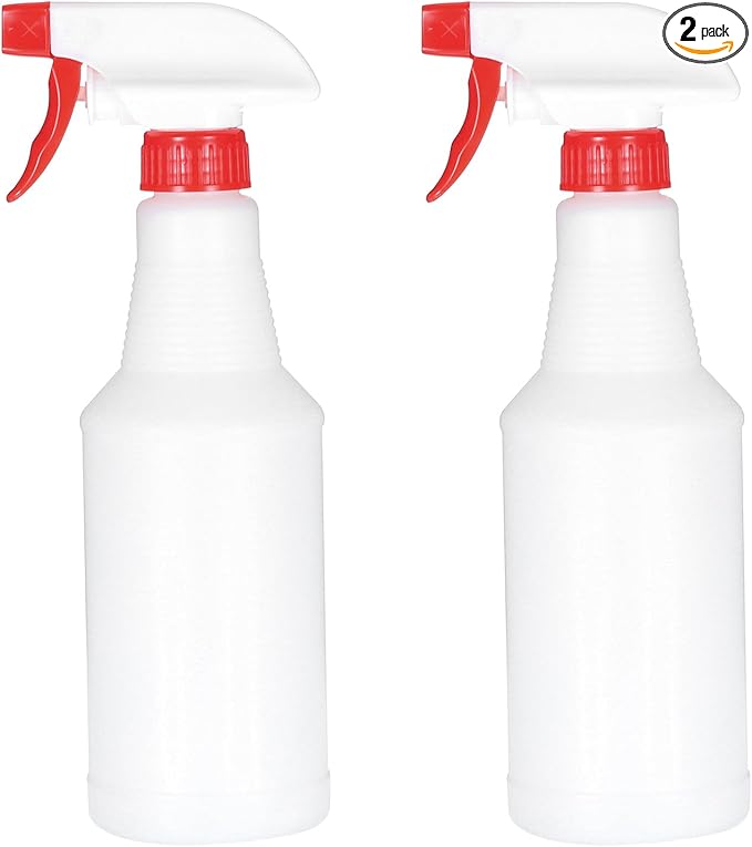 PATIKIL 500ml/16oz Plastic Spray Bottles, 2pcs Adjustable Nozzle Leak Proof Empty Water Mist Stream Sprayer for Cleaning Solutions Plants Hair, Red