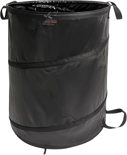YUDI & GARDEN 45 Gallon Collapsible Garden Bag｜Collapsible Trash Can｜Camping Trash Can,Black,for Collecting Weeds, Party and Yard Waste