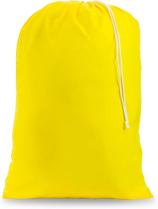 Nylon XL Laundry Bag - Locking Drawstring Closure, Machine Washable, These Large Bags Will Fit a Laundry Basket and Strong Enough to Carry up to Two Loads of Clothes (Yellow | 30" x 40")