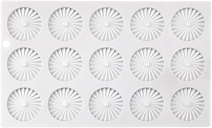 Round Silicone Mold Gear Shape Chocolate Decorating Mould DIY Cake Mousse Molds Baking Accessories Reusable Tools (Round Gear A_10.92 X6.72 X0.28 inch)