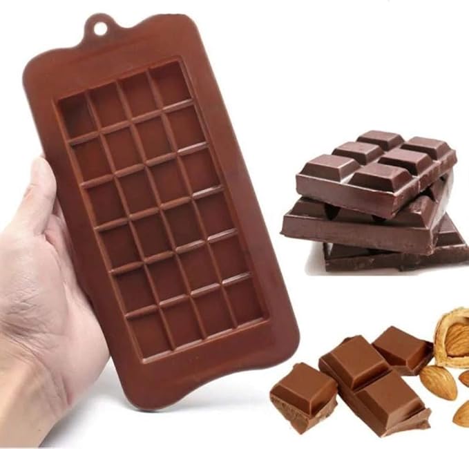 Silicone Break-Apart Chocolate, Food Grade Non-Stick Protein and Energy Bar Mold (Chocolate Bar Mold Set of 4)