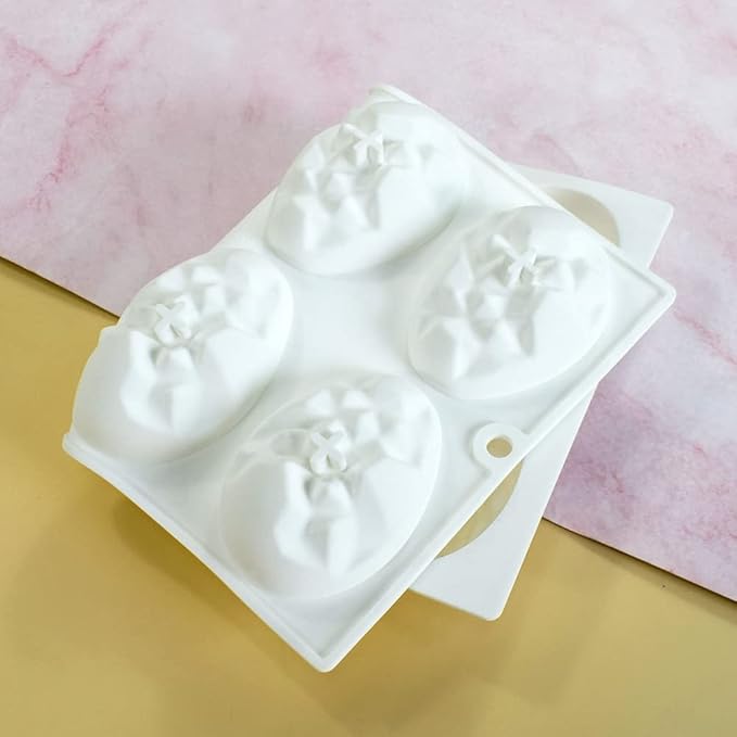 Mostsom 8 Cavity Easter Egg Silicone Mold for Chocolate, Baking Pan for Party Fondant Candy Jelly Dome Mousse Cake Topper Making (E)