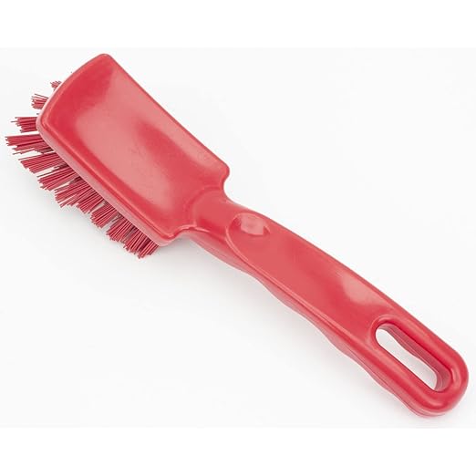 SPARTA 41395EC05 Plastic Scrub Brush, Detail Brush, Kitchen Brush With Hanging Hole For Cleaning, 7 Inches, Red
